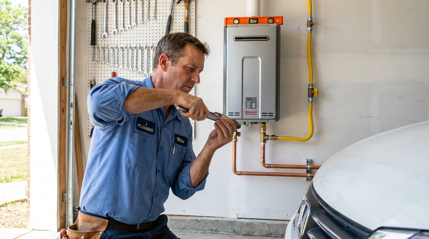 Tankless water heater installation by a Johns Plumbing LLC plumber in Walton